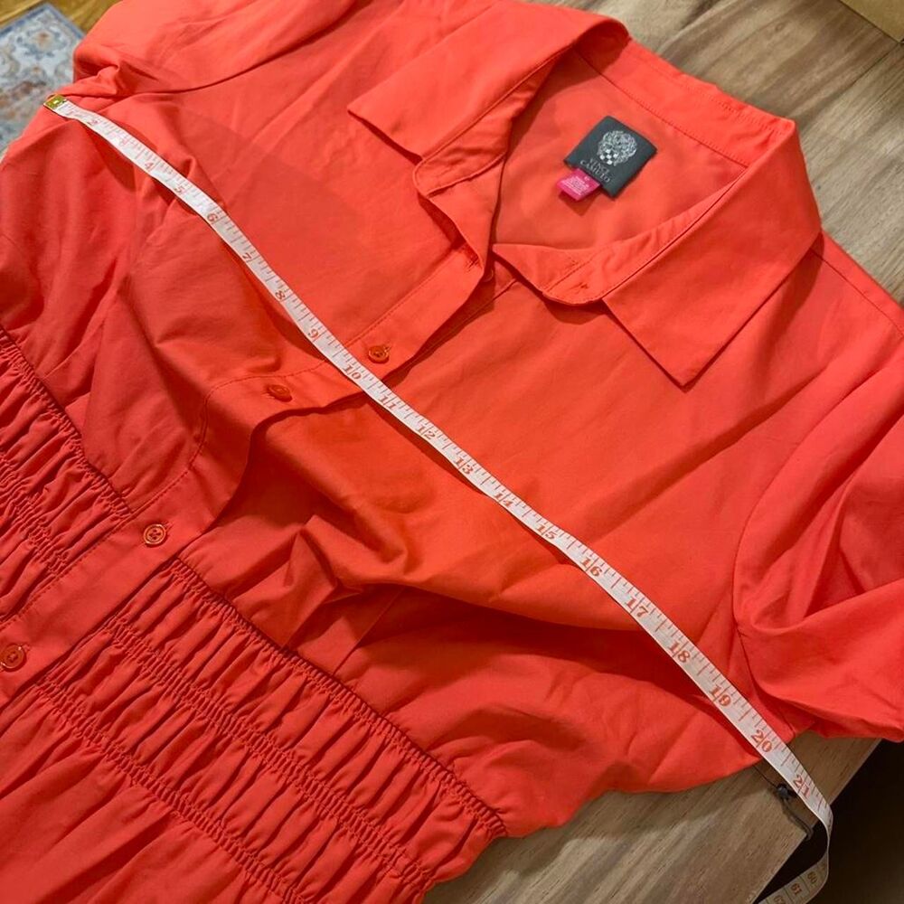 Vince Camuto Cotton Shirt collared Dress 12 large a-line Midi - Picture 4 of 8